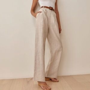 *NEW WITH TAGS* Reformation Mason beige linen pants - size 2, regular length